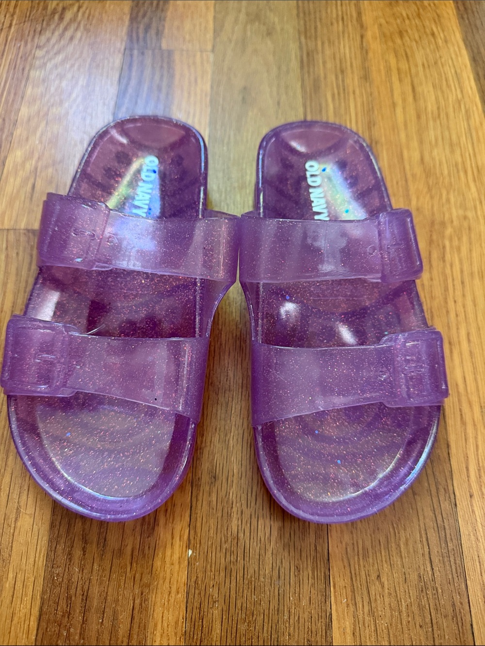 Old Navy Kids Purple Glitter Jelly Slide Sandals